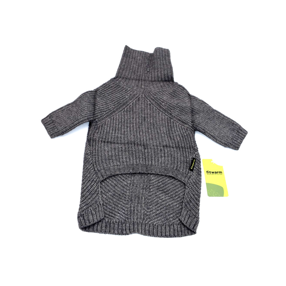 Fitwarm Turtleneck Knitted Dog Sweaters Outfits Coats Cat Sz Large Heather Gray
